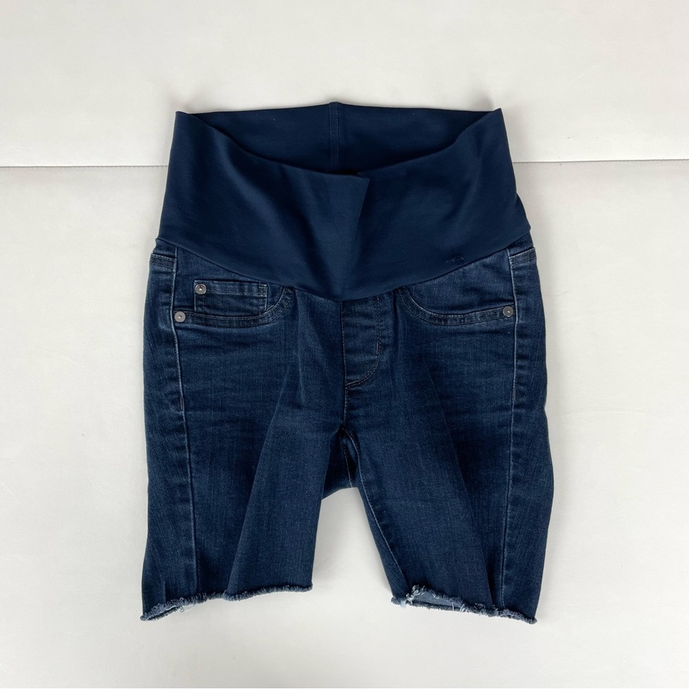 A Pea in the Pod Maternity Over-Belly Cut-Off Jean Shorts